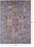 Blue Turkish Oushak Hand Knotted Wool Rug - 9' 10" X 13' 5" - Golden Nile