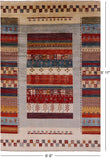 Tribal Persian Gabbeh Hand Knotted Wool Rug - 6' 6" X 9' 11" - Golden Nile