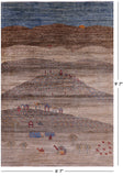 Persian Gabbeh Hand Knotted Wool Rug - 6' 7" X 9' 7" - Golden Nile