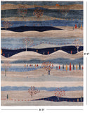 Tribal Persian Gabbeh Hand Knotted Wool Rug - 8' 0" X 9' 9" - Golden Nile