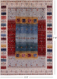 Tribal Persian Gabbeh Hand Knotted Wool Rug - 5' 5" X 7' 9" - Golden Nile