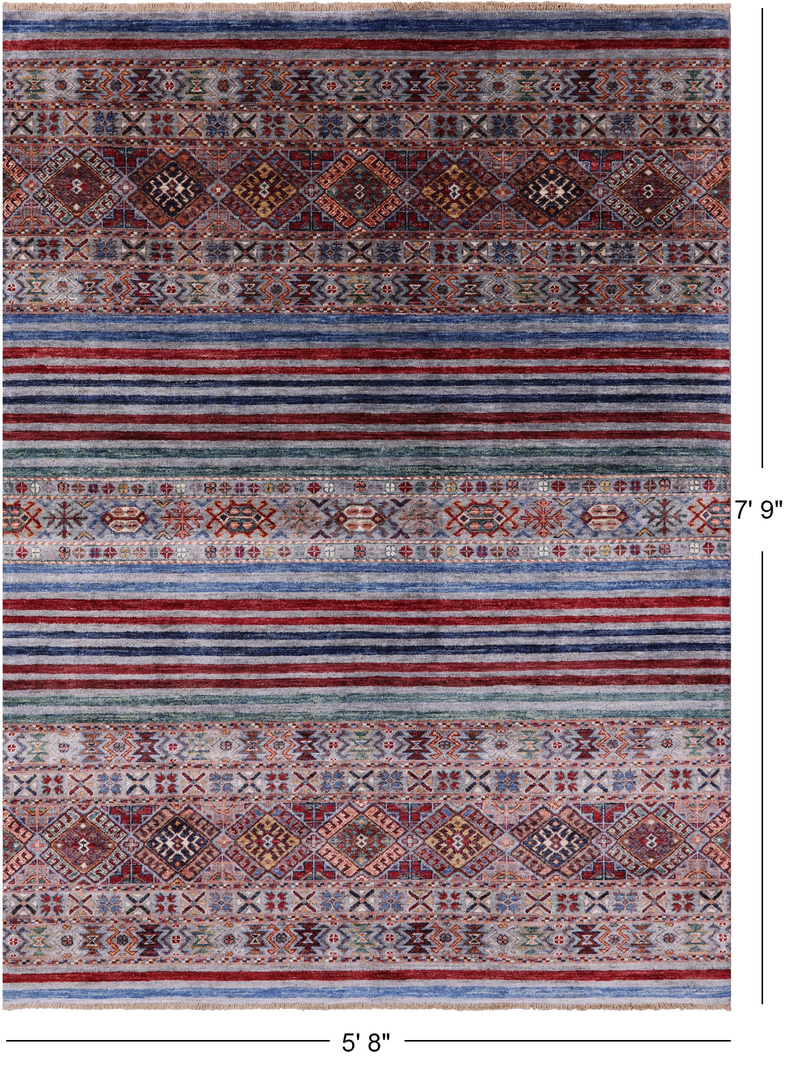 Khorjin Persian Gabbeh Handmade Wool Rug - 5' 8" X 7' 9" - Golden Nile