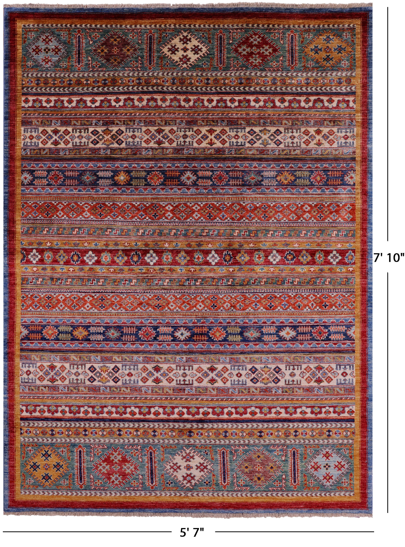 Tribal Persian Gabbeh Hand Knotted Wool Rug - 5' 7" X 7' 10" - Golden Nile