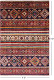 Khorjin Persian Gabbeh Hand Knotted Wool Rug - 4' 0" X 5' 10" - Golden Nile