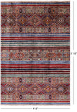 Khorjin Persian Gabbeh Hand Knotted Wool Rug - 4' 0" X 5' 10" - Golden Nile