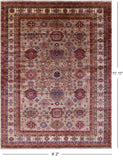 Super Kazak Hand Knotted Wool Rug - 9' 2" X 11' 11" - Golden Nile