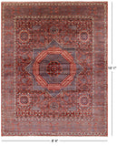 Geometric Persian Mamluk Hand Knotted Wool Rug - 8' 4" X 10' 1" - Golden Nile