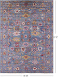 Blue Turkish Oushak Hand Knotted Wool Rug - 9' 10" X 13' 3" - Golden Nile