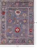 Grey Turkish Oushak Hand Knotted Wool Rug - 7' 10" X 9' 10" - Golden Nile