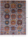 Grey Turkmen Ersari Hand Knotted Wool Rug - 4' 11" X 6' 8" - Golden Nile