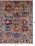 Turkmen Ersari Handmade Wool Rug - 5' 1" X 6' 9" - Golden Nile
