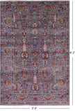 Grey Peshawar Hand Knotted Wool Rug - 5' 6" X 8' 2" - Golden Nile