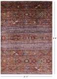 Khorjin Persian Gabbeh Handmade Wool Rug - 6' 11" X 9' 9" - Golden Nile