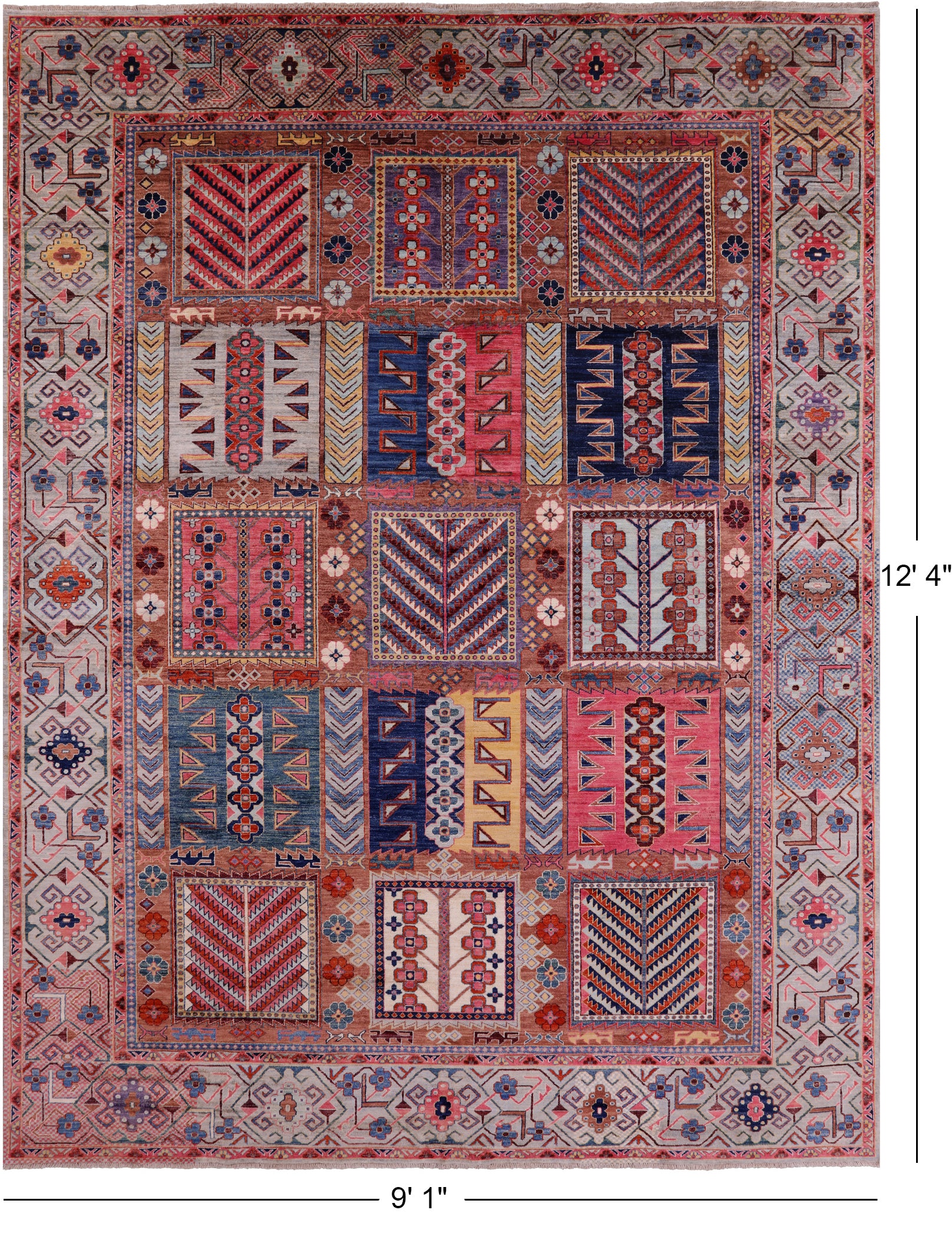 Persian Fine Serapi Handmade Wool Rug - 9' 1" X 12' 4" - Golden Nile