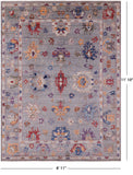 Grey Turkish Oushak Hand Knotted Wool Rug - 8' 11" X 11' 10" - Golden Nile