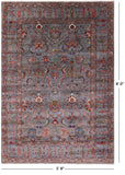Grey Peshawar Hand Knotted Wool Rug - 5' 8" X 8' 0" - Golden Nile