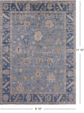 Blue Turkish Oushak Hand Knotted Wool Rug - 8' 10" X 11' 10" - Golden Nile