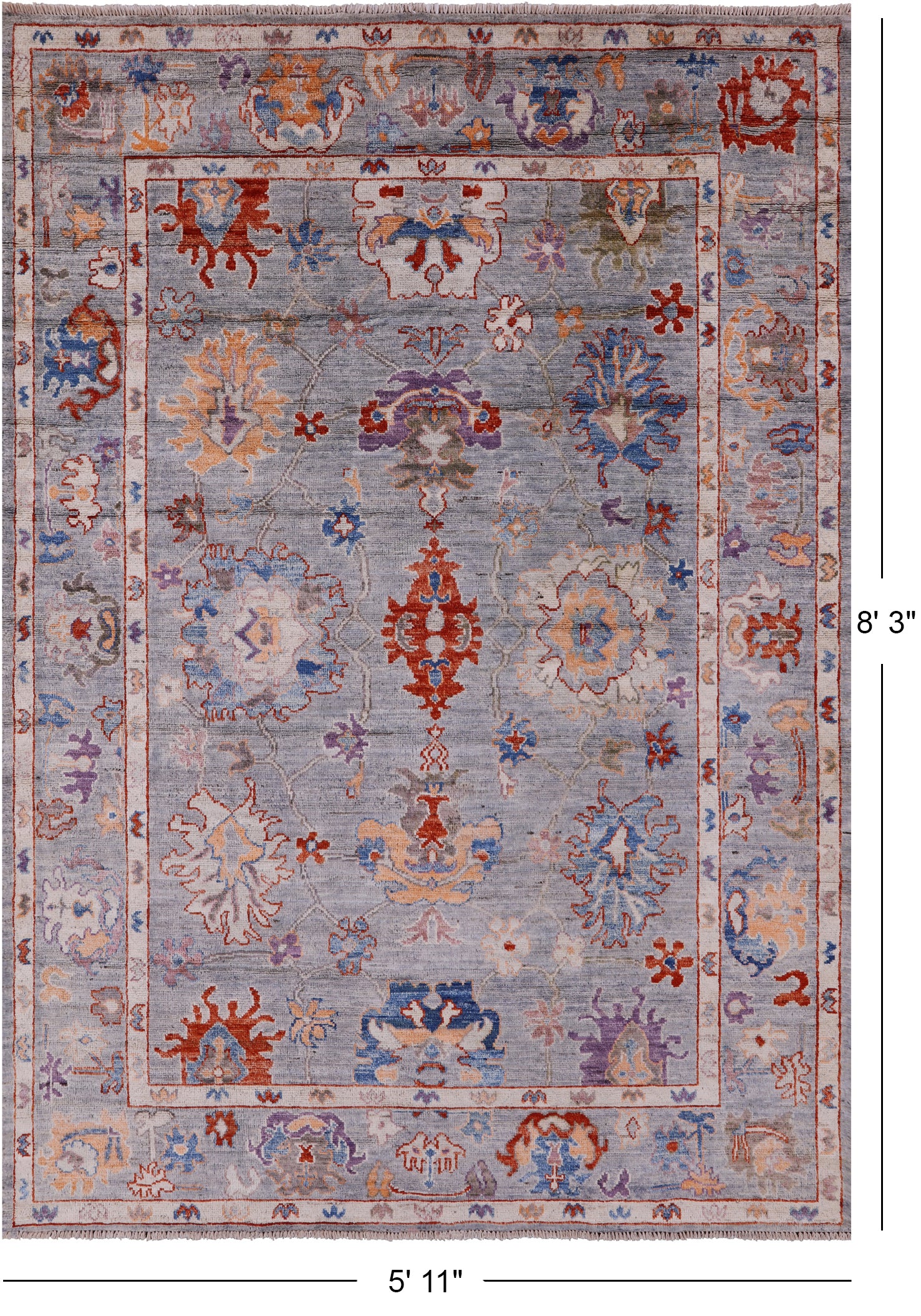 Turkish Oushak Hand Knotted Wool Rug - 5' 11" X 8' 3" - Golden Nile