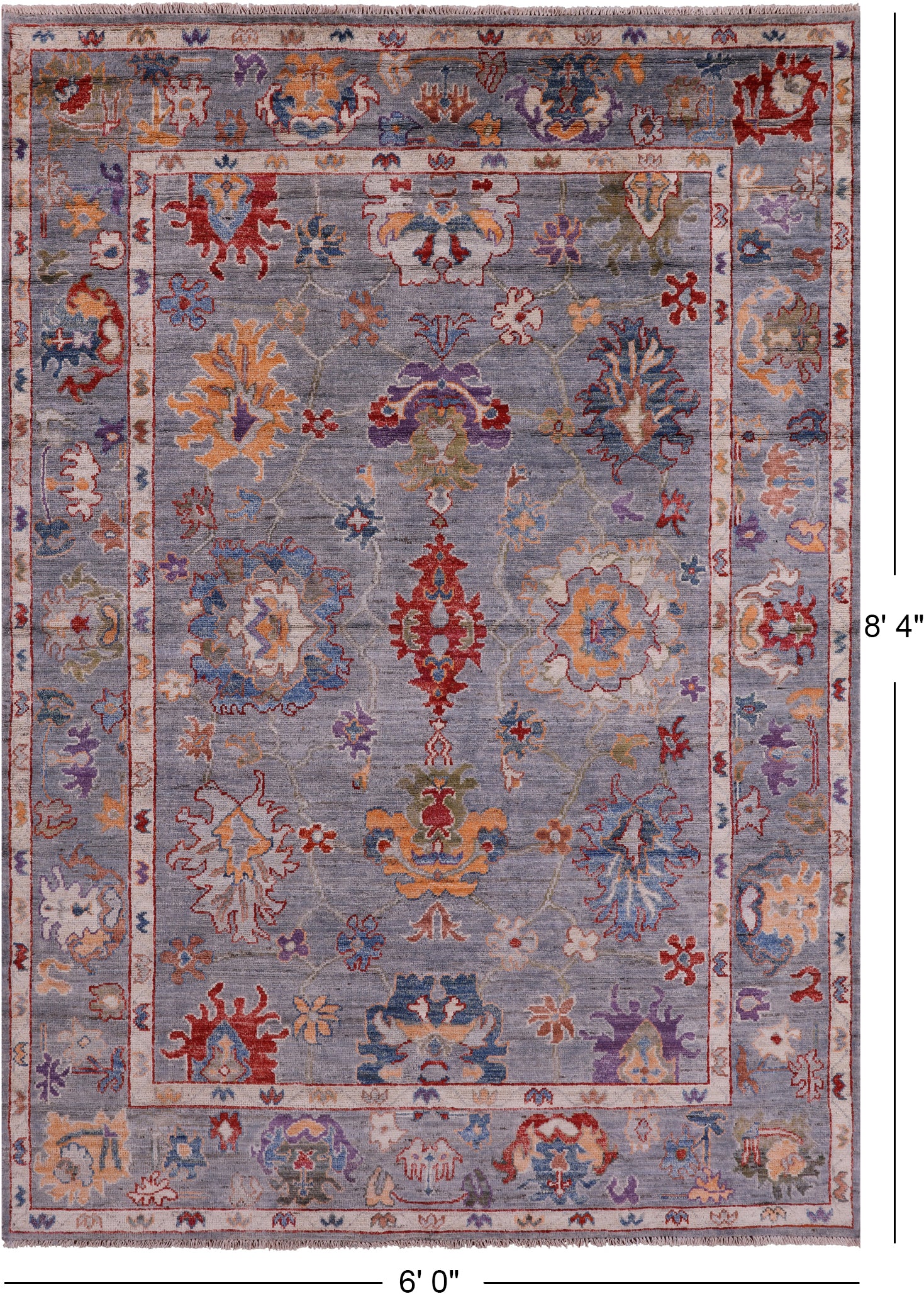 Turkish Oushak Hand Knotted Wool Rug - 6' 0" X 8' 4" - Golden Nile