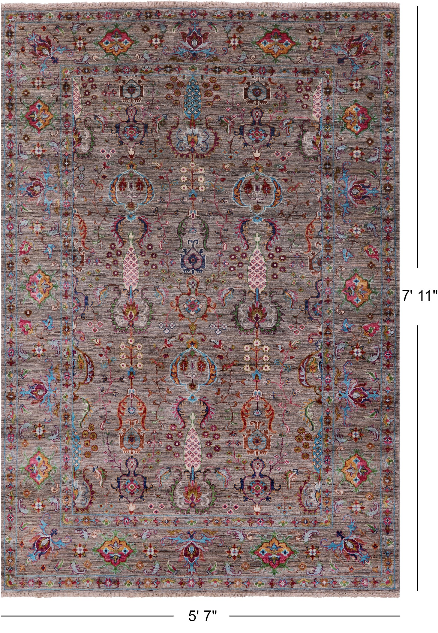 Peshawar Handmade Wool Rug - 5' 7" X 7' 11" - Golden Nile
