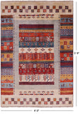 Persian Gabbeh Hand Knotted Wool Rug - 4' 0" X 5' 9" - Golden Nile