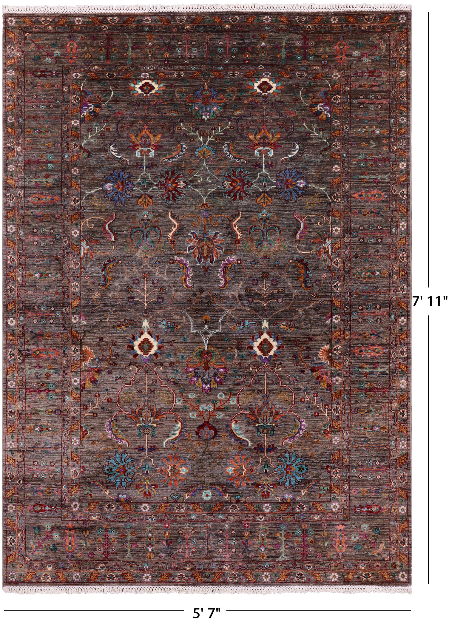 Peshawar Handmade Wool Rug - 5' 7" X 7' 11" - Golden Nile