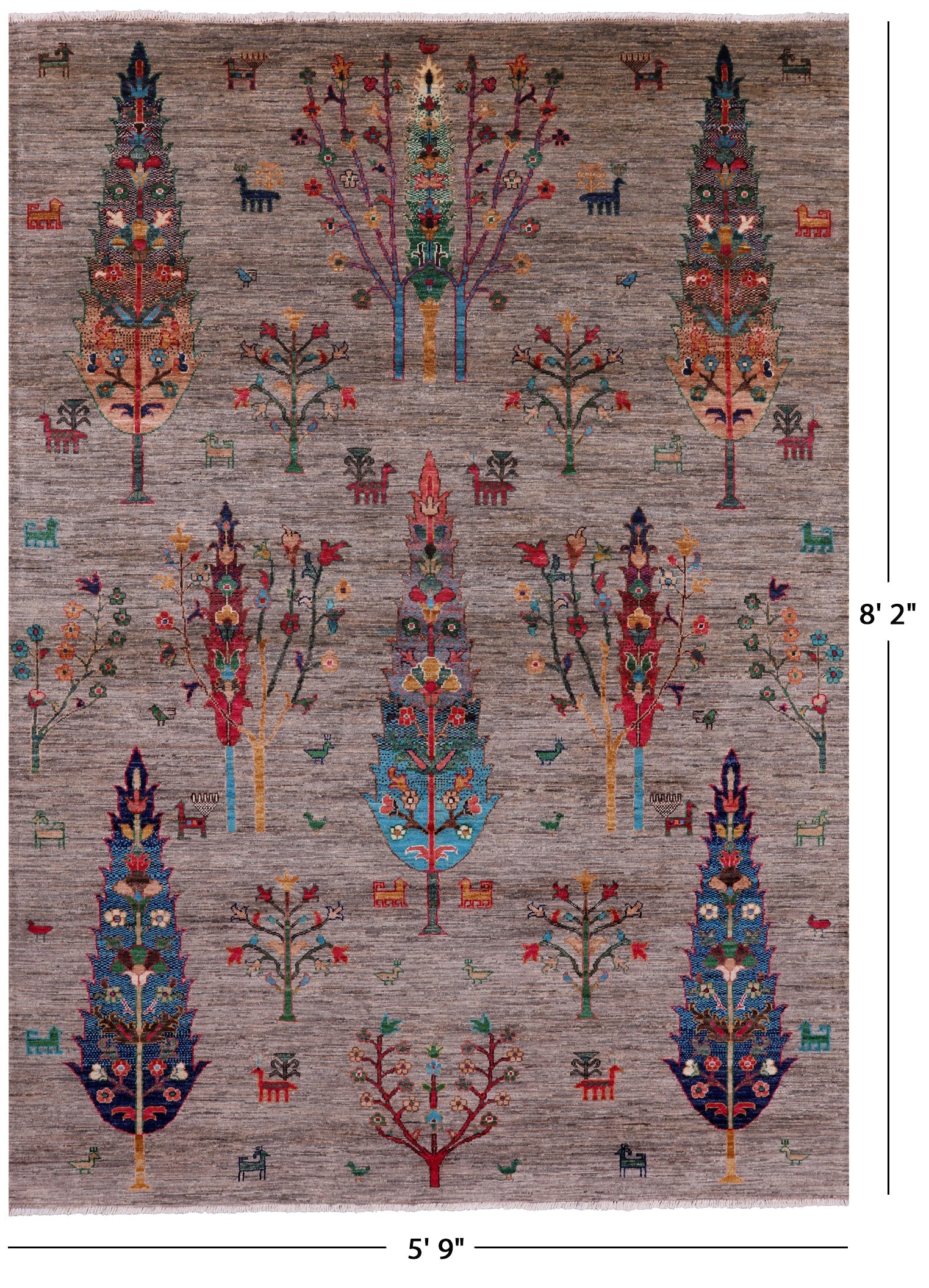 Tribal Persian Gabbeh Hand Knotted Wool Rug - 5' 9" X 8' 2" - Golden Nile