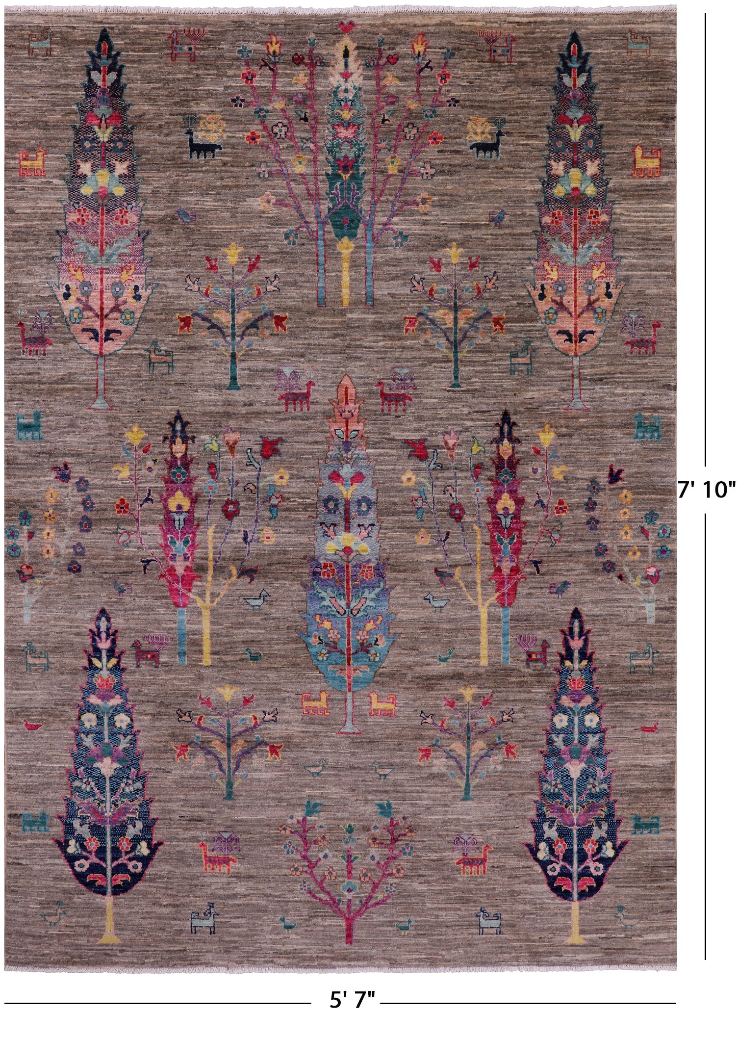 Persian Gabbeh Hand Knotted Wool Rug - 5' 7" X 7' 10" - Golden Nile