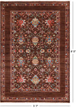 Brown Peshawar Handmade Wool Rug - 5' 7" X 8' 0" - Golden Nile