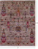 Persian Gabbeh Hand Knotted Wool Rug - 5' 1" X 6' 9" - Golden Nile