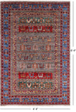 Tribal Persian Gabbeh Hand Knotted Wool Rug - 4' 4" X 6' 4" - Golden Nile