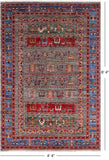 Tribal Persian Gabbeh Hand Knotted Wool Rug - 4' 4" X 6' 4" - Golden Nile