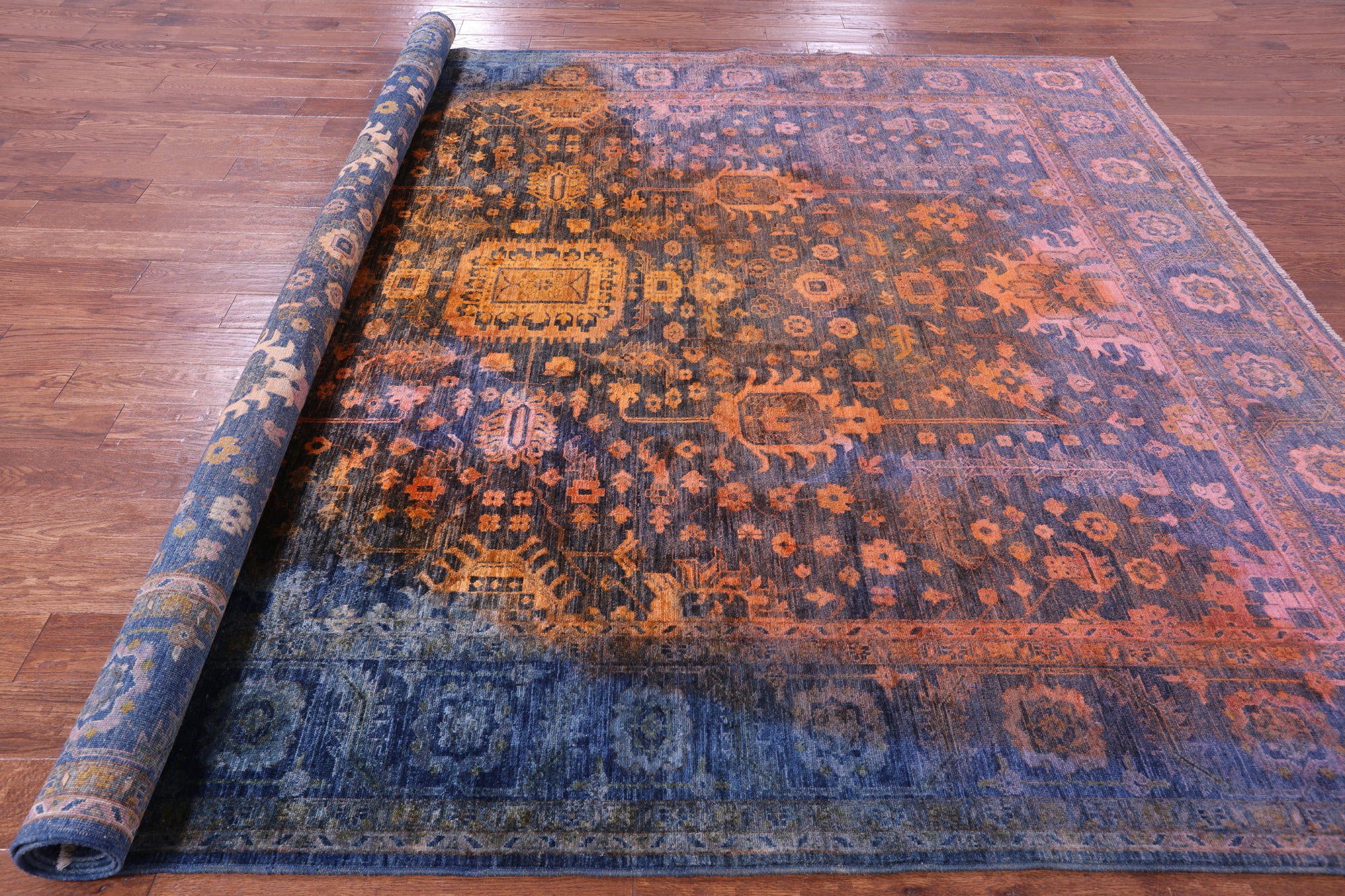 Serapi Full Pile Overdyed Hand Knotted Wool Rug - 8' 11" X 11' 10" - Golden Nile