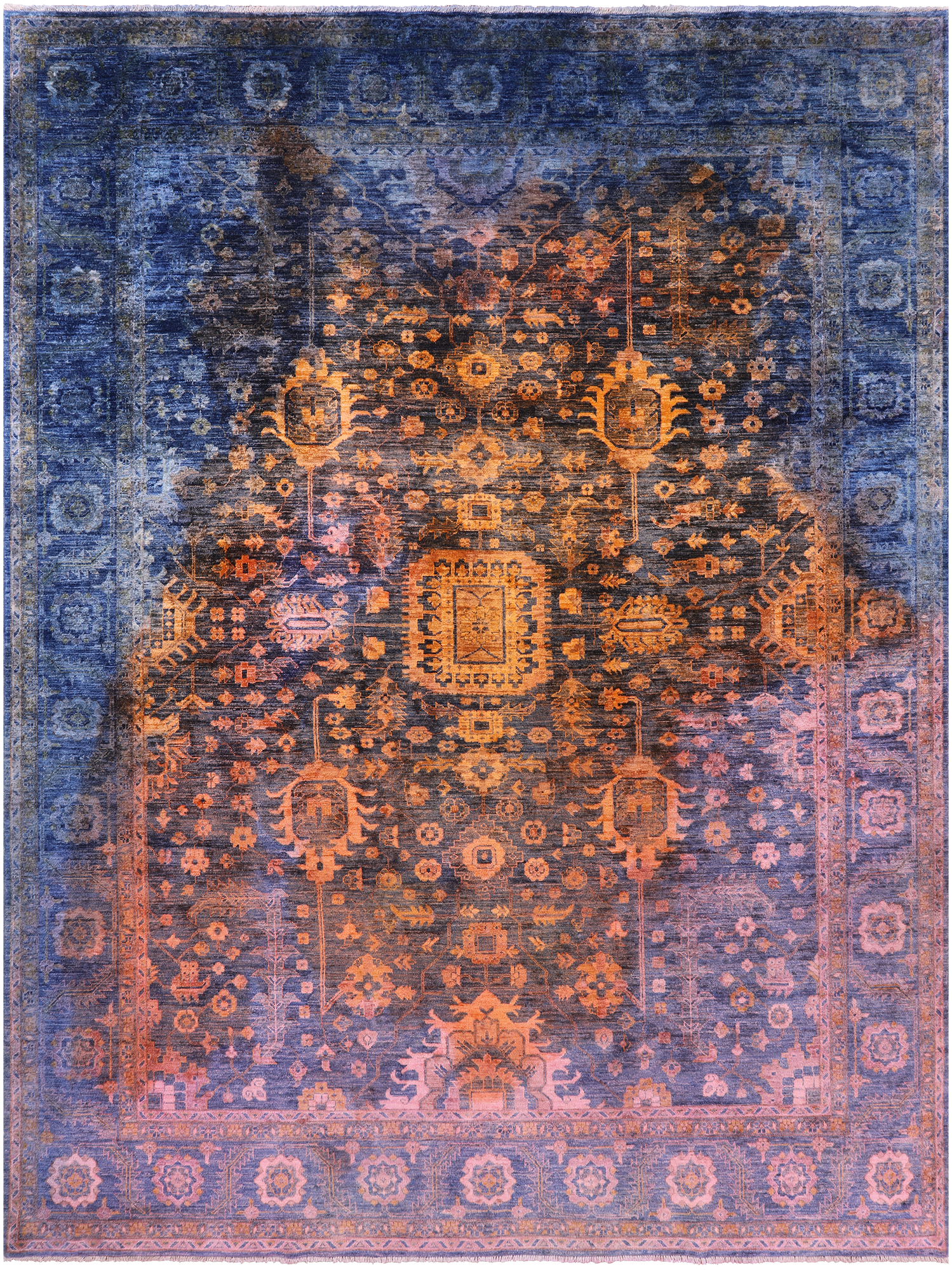Serapi Full Pile Overdyed Hand Knotted Wool Rug - 8' 11" X 11' 10" - Golden Nile