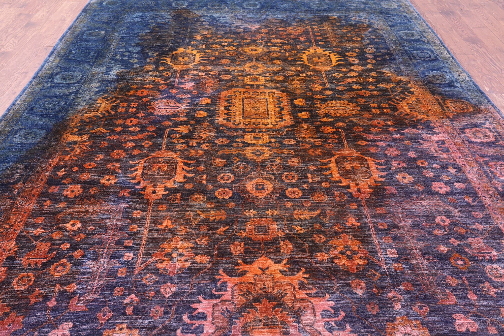 Serapi Full Pile Overdyed Hand Knotted Wool Rug - 8' 11" X 11' 10" - Golden Nile