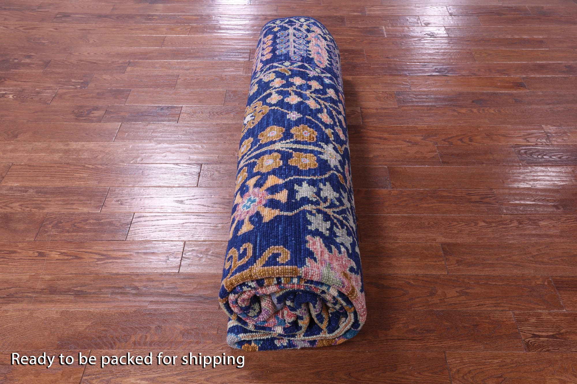 Gold Full Pile Overdyed Hand Knotted Wool Rug - 9' 3" X 12' 3" - Golden Nile