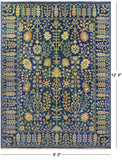 Gold Full Pile Overdyed Hand Knotted Wool Rug - 9' 3" X 12' 3" - Golden Nile