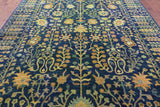 Gold Full Pile Overdyed Hand Knotted Wool Rug - 9' 3" X 12' 3" - Golden Nile