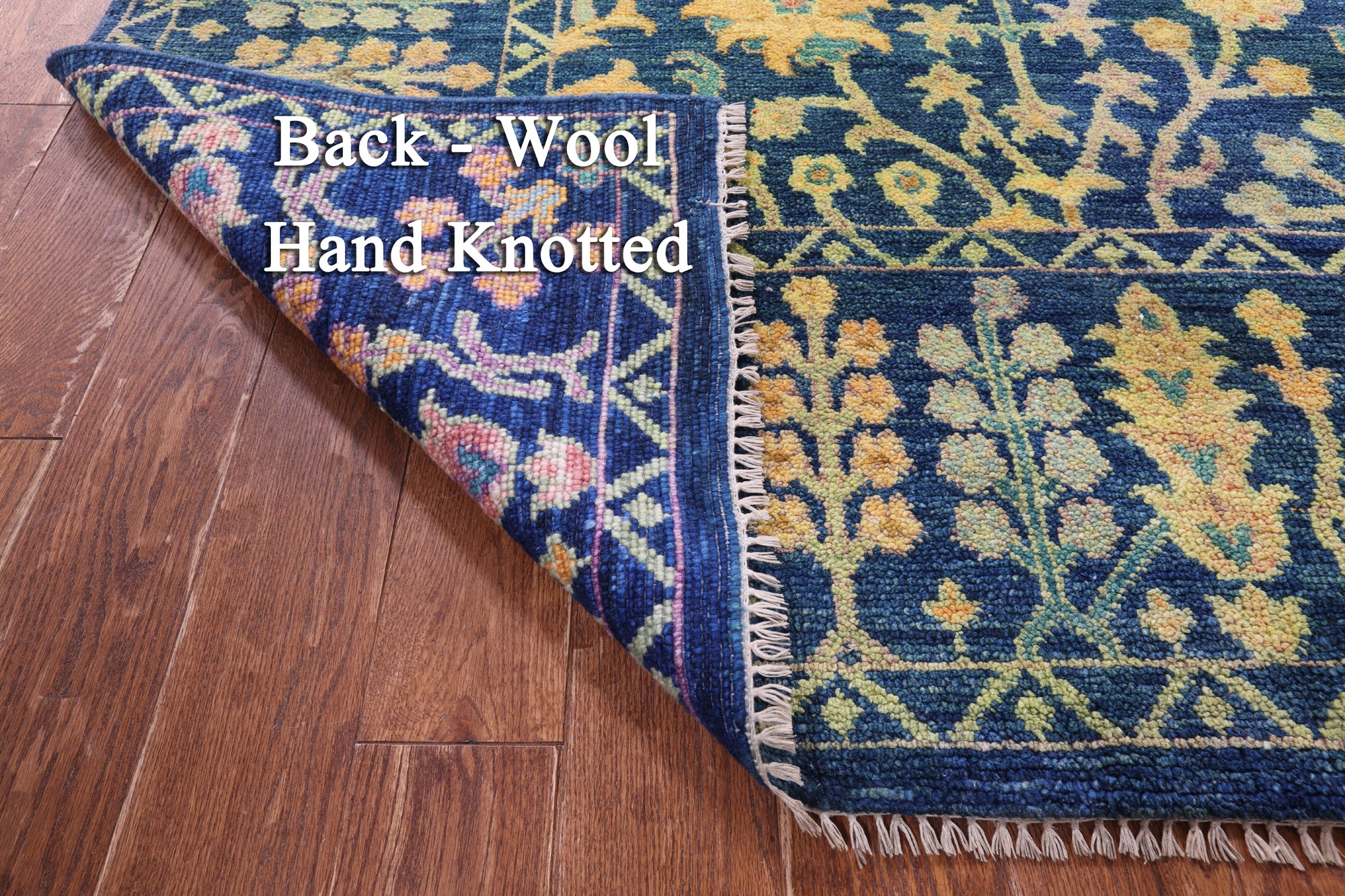 Gold Full Pile Overdyed Hand Knotted Wool Rug - 9' 3" X 12' 3" - Golden Nile