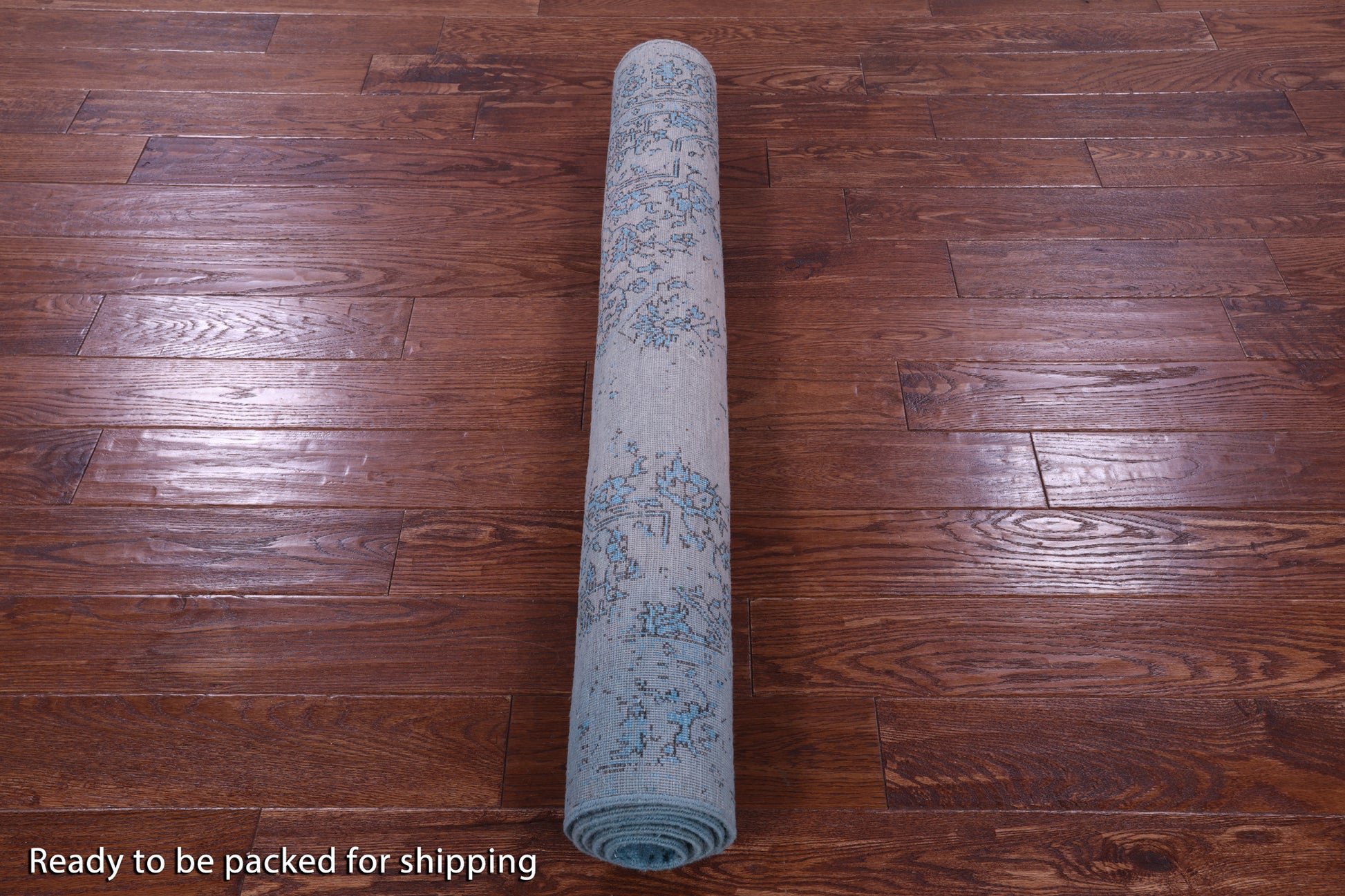 Blue Full Pile Overdyed Hand Knotted Wool & Silk Rug - 4' 1" X 6' 2" - Golden Nile