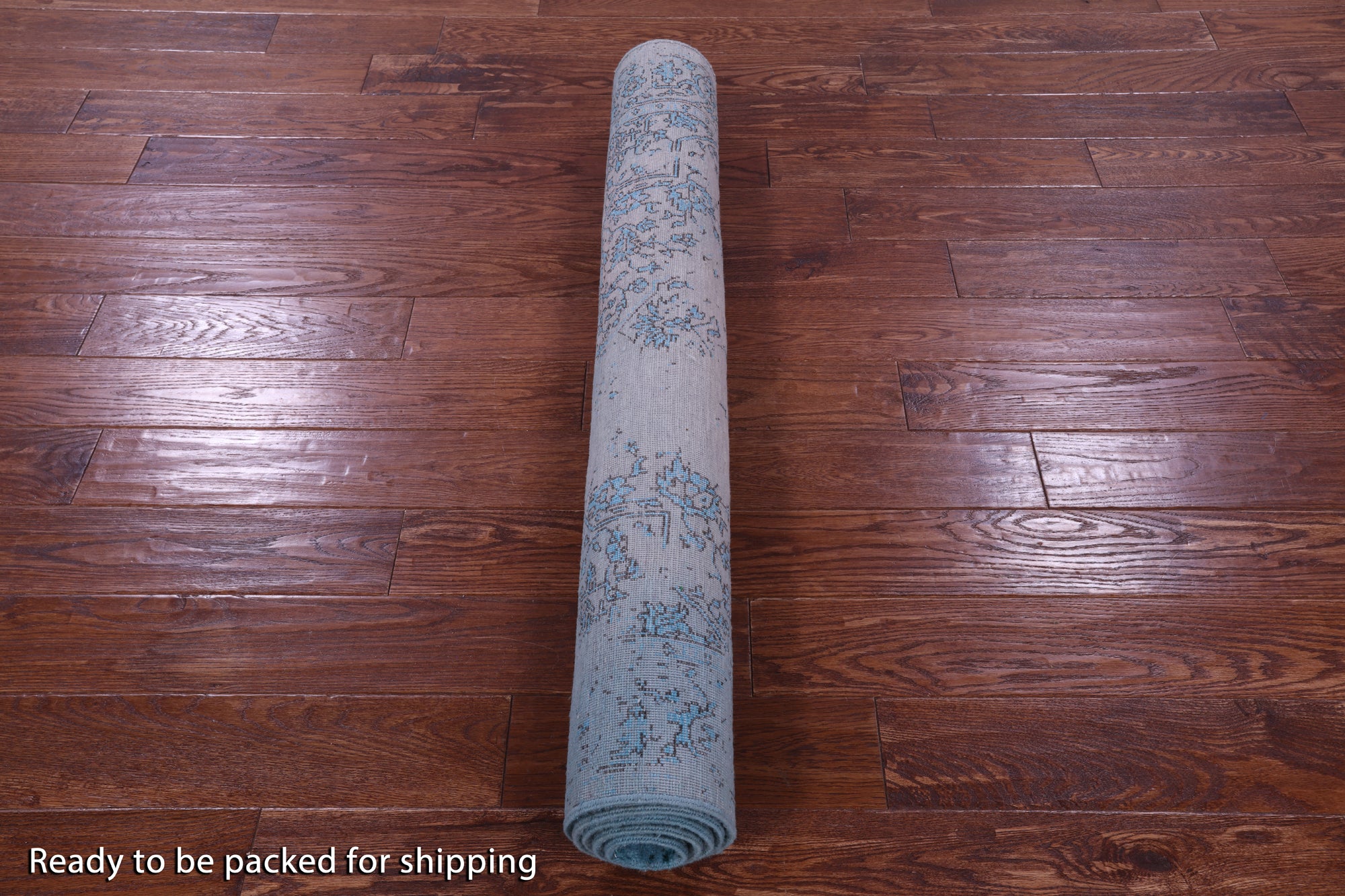 Blue Full Pile Overdyed Hand Knotted Wool & Silk Rug - 4' 1" X 6' 2" - Golden Nile