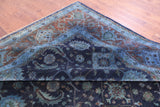 Blue Full Pile Overdyed Heriz Hand Knotted Wool Rug - 10' 2" X 13' 10" - Golden Nile