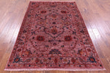 Pink Full Pile Overdyed Tabriz Handmade Wool Rug - 4' 11" X 6' 11" - Golden Nile