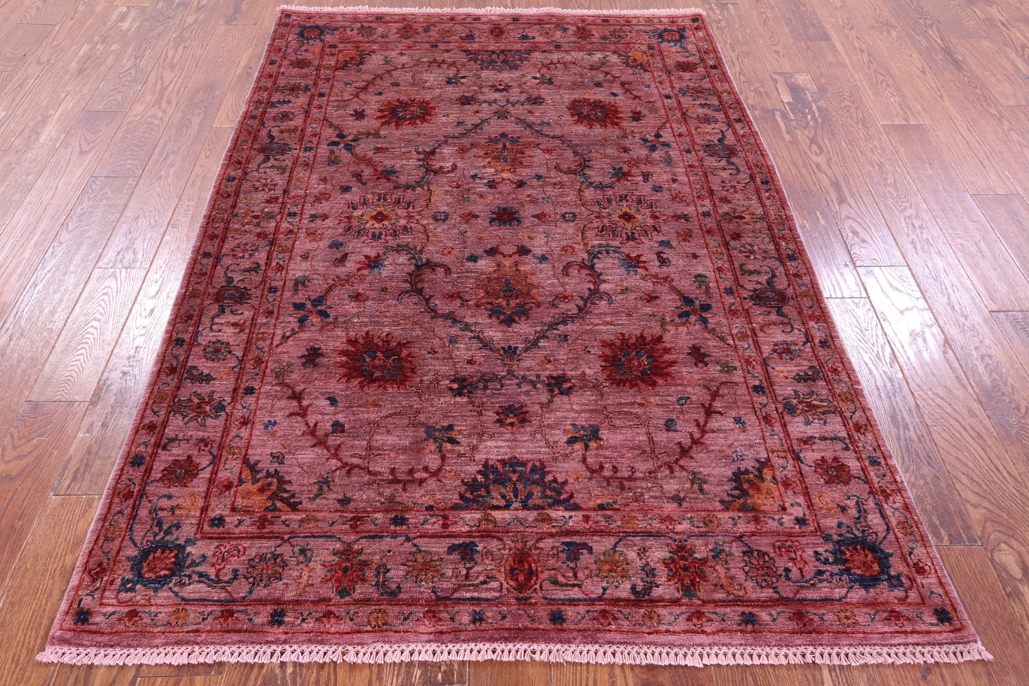 Pink Full Pile Overdyed Tabriz Handmade Wool Rug - 4' 11" X 6' 11" - Golden Nile