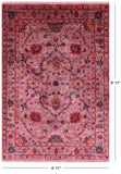 Pink Full Pile Overdyed Tabriz Handmade Wool Rug - 4' 11" X 6' 11" - Golden Nile
