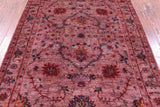 Pink Full Pile Overdyed Tabriz Handmade Wool Rug - 4' 11" X 6' 11" - Golden Nile