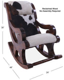 Hair-On Cowhide Wooden Handcrafted Rocking Chair - Golden Nile