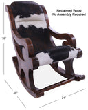 Hair-On Cowhide Wooden Handcrafted Rocking Chair - Golden Nile