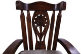 Wooden Rocking Chair Handcarved Back Sunflower Removable Hair-On Cowhide Pillow - Golden Nile