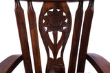 Wooden Rocking Chair Handcarved Back Sunflower Removable Hair-On Cowhide Pillow - Golden Nile